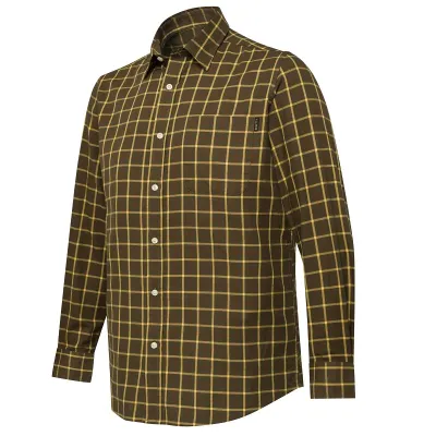 Bryggen košeľa - Brown and Yellow Check