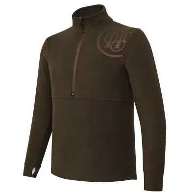 HP Logo Half Zip Fleece mikina - Brown Bark