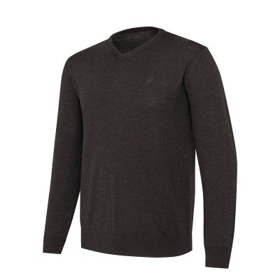 Merino V-Neck sveter - Brown Bark